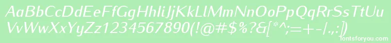 IwonamediumItalic Font – White Fonts on Green Background