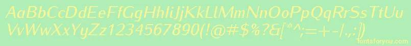 More about IwonamediumItalic Font IwonamediumItalic Font – Yellow Fonts on Green Background