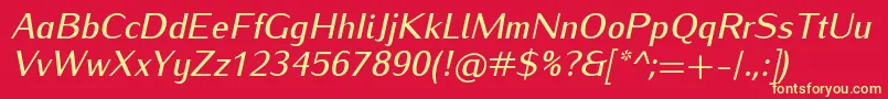 IwonamediumItalic Font – Yellow Fonts on Red Background