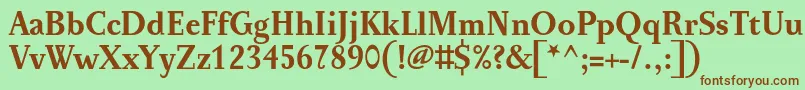 PentagrafOtBold Font – Brown Fonts on Green Background