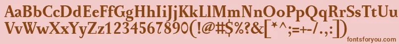 PentagrafOtBold Font – Brown Fonts on Pink Background