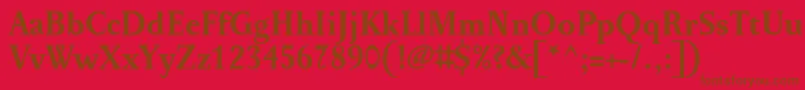 PentagrafOtBold-fontti – ruskeat fontit punaisella taustalla