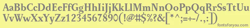 PentagrafOtBold Font – Gray Fonts on Yellow Background
