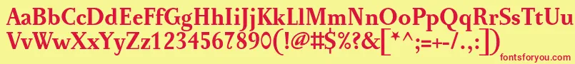 PentagrafOtBold Font – Red Fonts on Yellow Background