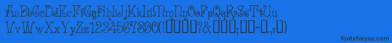 AcadianCyr Font – Black Fonts on Blue Background