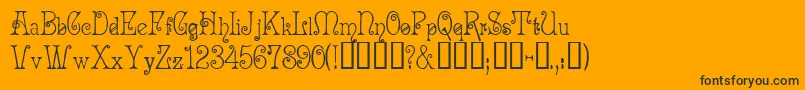 AcadianCyr-Schriftart – Schwarze Schriften auf orangefarbenem Hintergrund