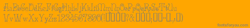 AcadianCyr-Schriftart – Graue Schriften auf orangefarbenem Hintergrund