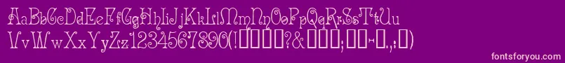 AcadianCyr-Schriftart – Rosa Schriften auf violettem Hintergrund