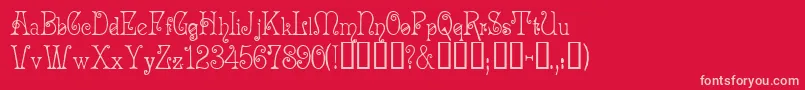 AcadianCyr Font – Pink Fonts on Red Background