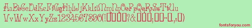 AcadianCyr Font – Red Fonts on Green Background