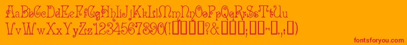 AcadianCyr Font – Red Fonts on Orange Background