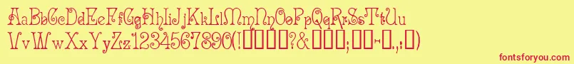 AcadianCyr Font – Red Fonts on Yellow Background