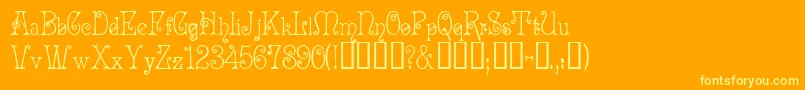 AcadianCyr Font – Yellow Fonts on Orange Background