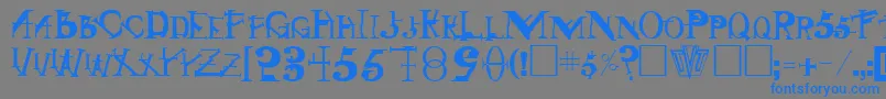 フォントSi – 灰色の背景に青い文字