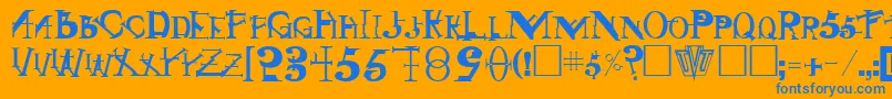 Si Font – Blue Fonts on Orange Background