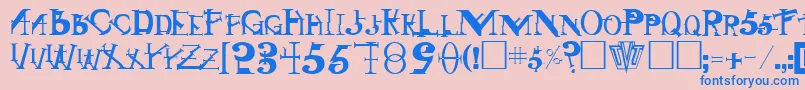 フォントSi – ピンクの背景に青い文字