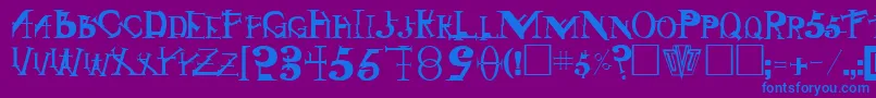 フォントSi – 紫色の背景に青い文字