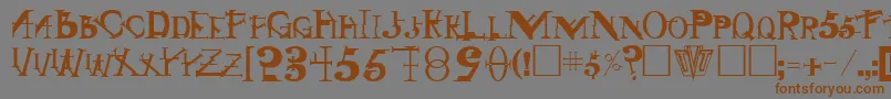 フォントSi – 茶色の文字が灰色の背景にあります。