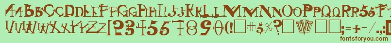 Si Font – Brown Fonts on Green Background