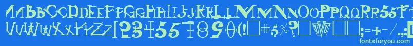 フォントSi – 青い背景に緑のフォント