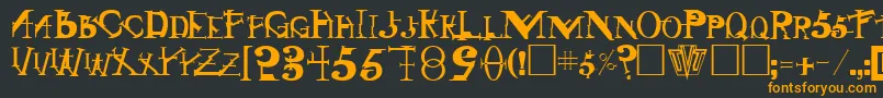 フォントSi – 黒い背景にオレンジの文字