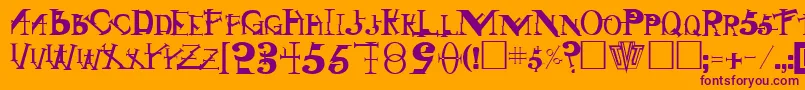 Si Font – Purple Fonts on Orange Background