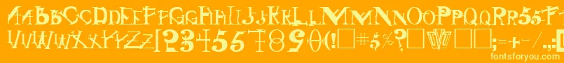 Si Font – Yellow Fonts on Orange Background