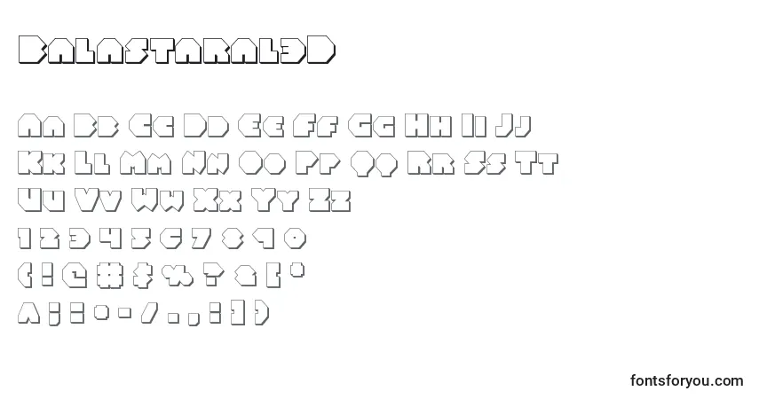 Schriftart Balastaral3D – Alphabet, Zahlen, spezielle Symbole