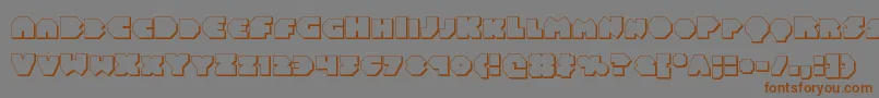 フォントBalastaral3D – 茶色の文字が灰色の背景にあります。
