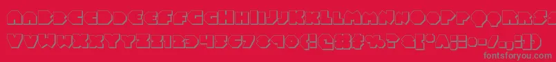 フォントBalastaral3D – 赤い背景に灰色の文字