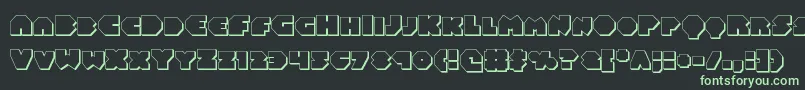 フォントBalastaral3D – 黒い背景に緑の文字