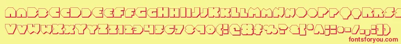 フォントBalastaral3D – 赤い文字の黄色い背景