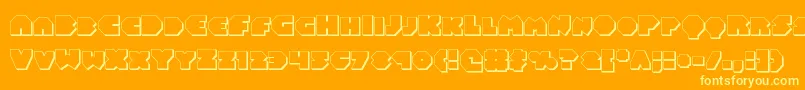 Balastaral3D-Schriftart – Gelbe Schriften auf orangefarbenem Hintergrund