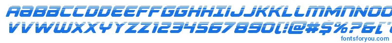 Falconpunchhalf-Schriftart – Blaue Schriften auf weißem Hintergrund