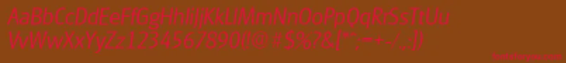 GlasgowserialLightItalic Font – Red Fonts on Brown Background