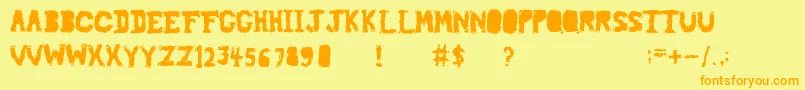 Piledriv Font – Orange Fonts on Yellow Background