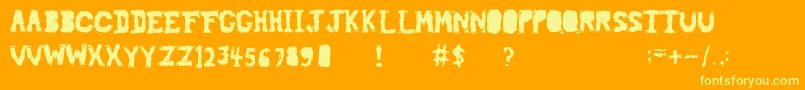 Piledriv Font – Yellow Fonts on Orange Background