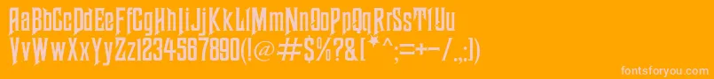 HauntedMouse-Schriftart – Rosa Schriften auf orangefarbenem Hintergrund
