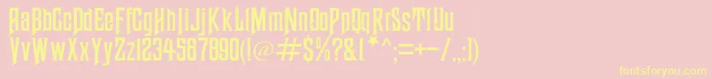 Police HauntedMouse – polices jaunes sur fond rose
