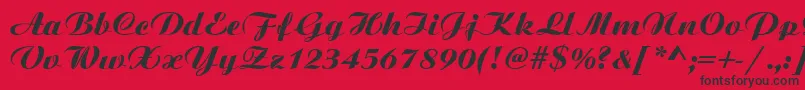 Bitscript Font – Black Fonts on Red Background