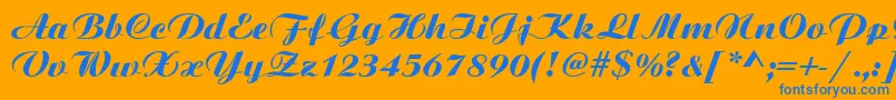 Bitscript Font – Blue Fonts on Orange Background
