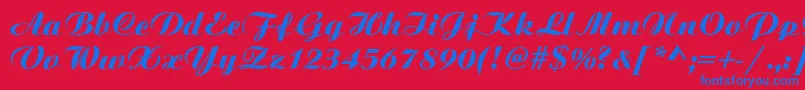 Bitscript Font – Blue Fonts on Red Background