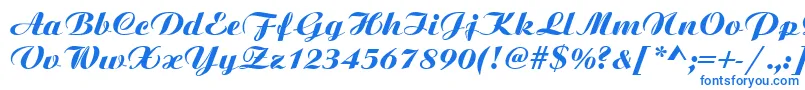 Bitscript Font – Blue Fonts on White Background