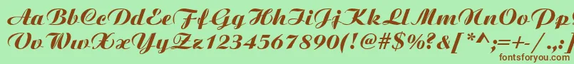 Bitscript Font – Brown Fonts on Green Background