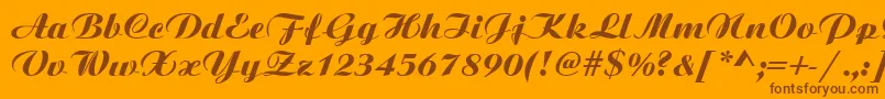 Bitscript Font – Brown Fonts on Orange Background