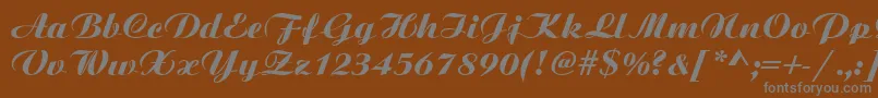 Bitscript Font – Gray Fonts on Brown Background