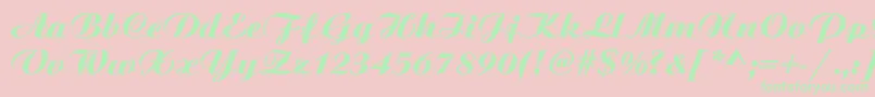 Bitscript Font – Green Fonts on Pink Background