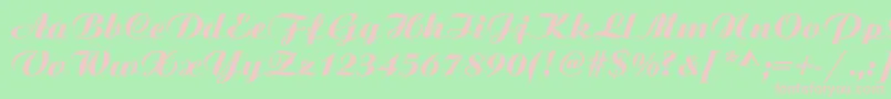 Bitscript Font – Pink Fonts on Green Background