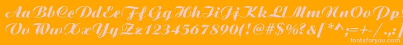 Bitscript Font – Pink Fonts on Orange Background