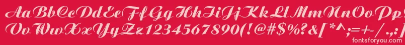 Bitscript Font – Pink Fonts on Red Background
